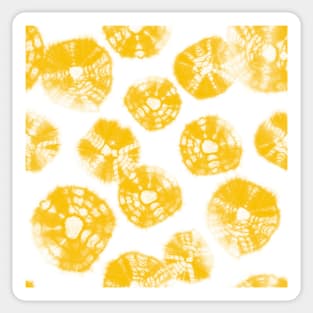 Shibori Kumo yellow dots over white Sticker